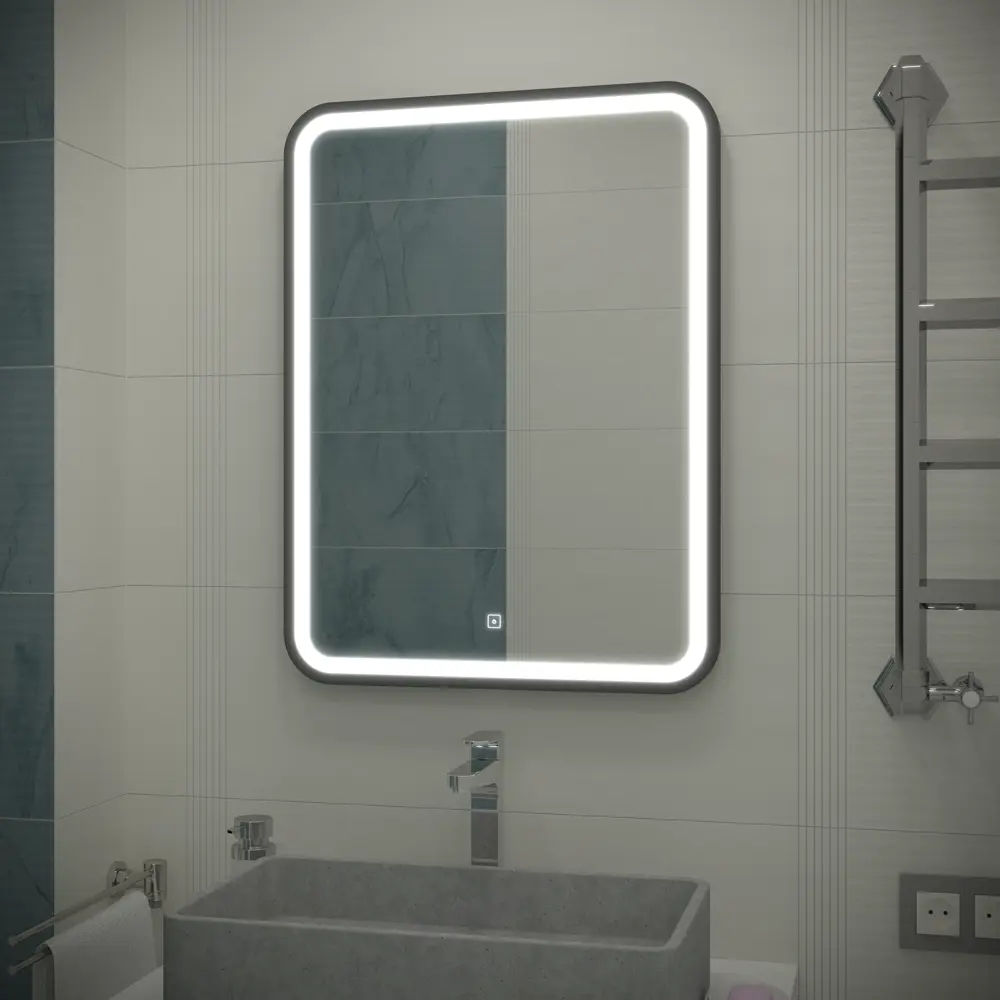 Зеркало Santreyd Simple Gray с LED-подсветкой 60x80 см 82504948 STLM-0028842