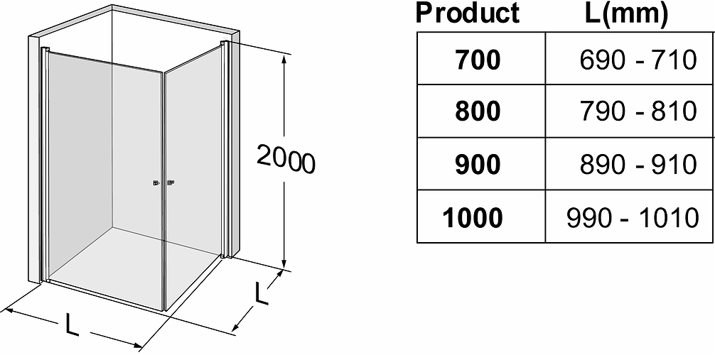 500.970.00.5 IDO Showerama 10-02 прямая душевая стенка, IDO Showerama 10-02, матовые профили / прозрачное стекло, 900x700 мм  - Вид №3