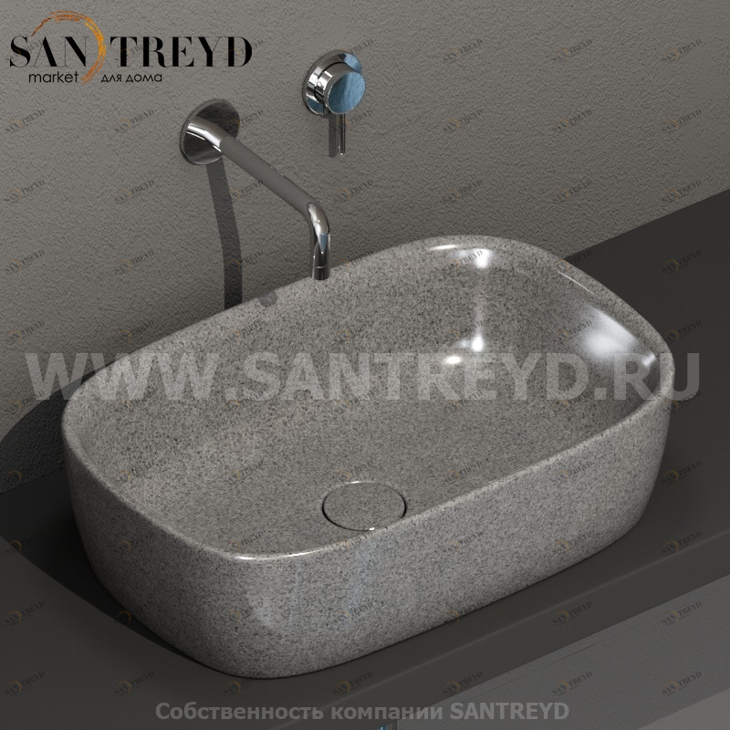 GE045PG Накладная раковина на столешницу  прямоугольная Ceramica Globo GENESIS