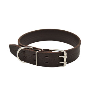 ПР0048225 Ошейник для собак Строченый 2сл 50мм 70см коричневый ZOOEXPRESS