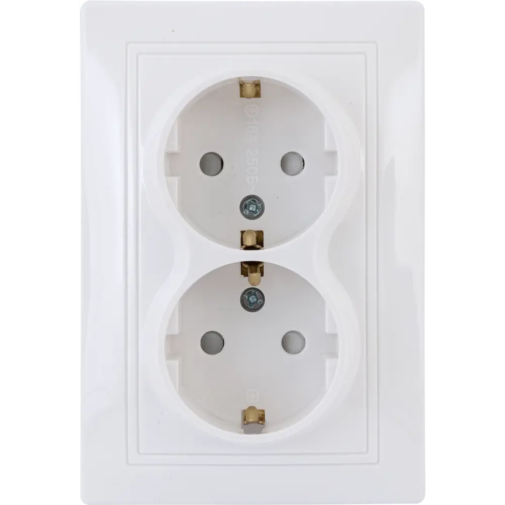 TDM ELECTRIC Двойная розетка с заземлением и защитными шторками 85591106 Серия отсутствует STLM-0064389