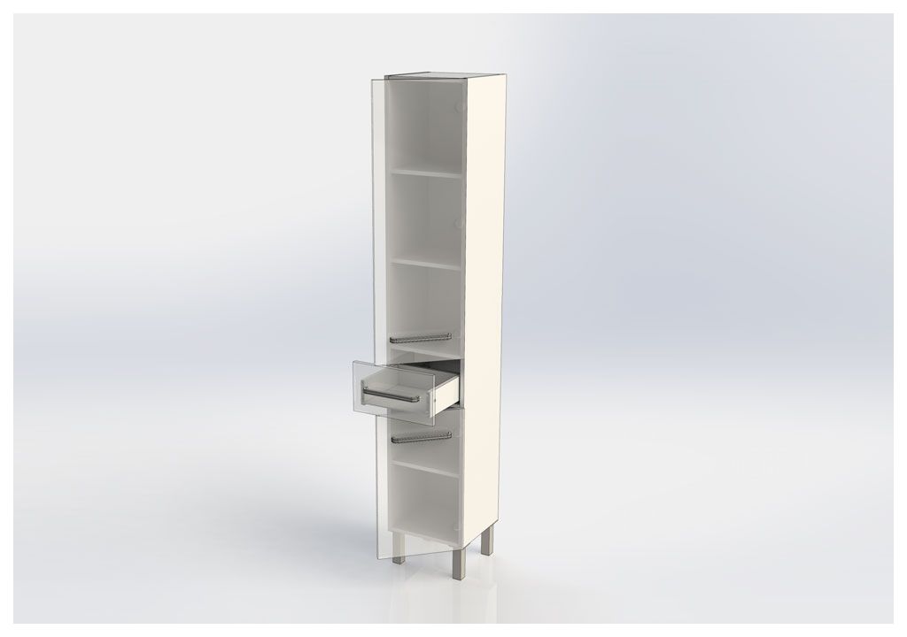 Шкаф-пенал для ванной Aquanet Сиена 35 R белый (напольный) 00189244 - Вид №6