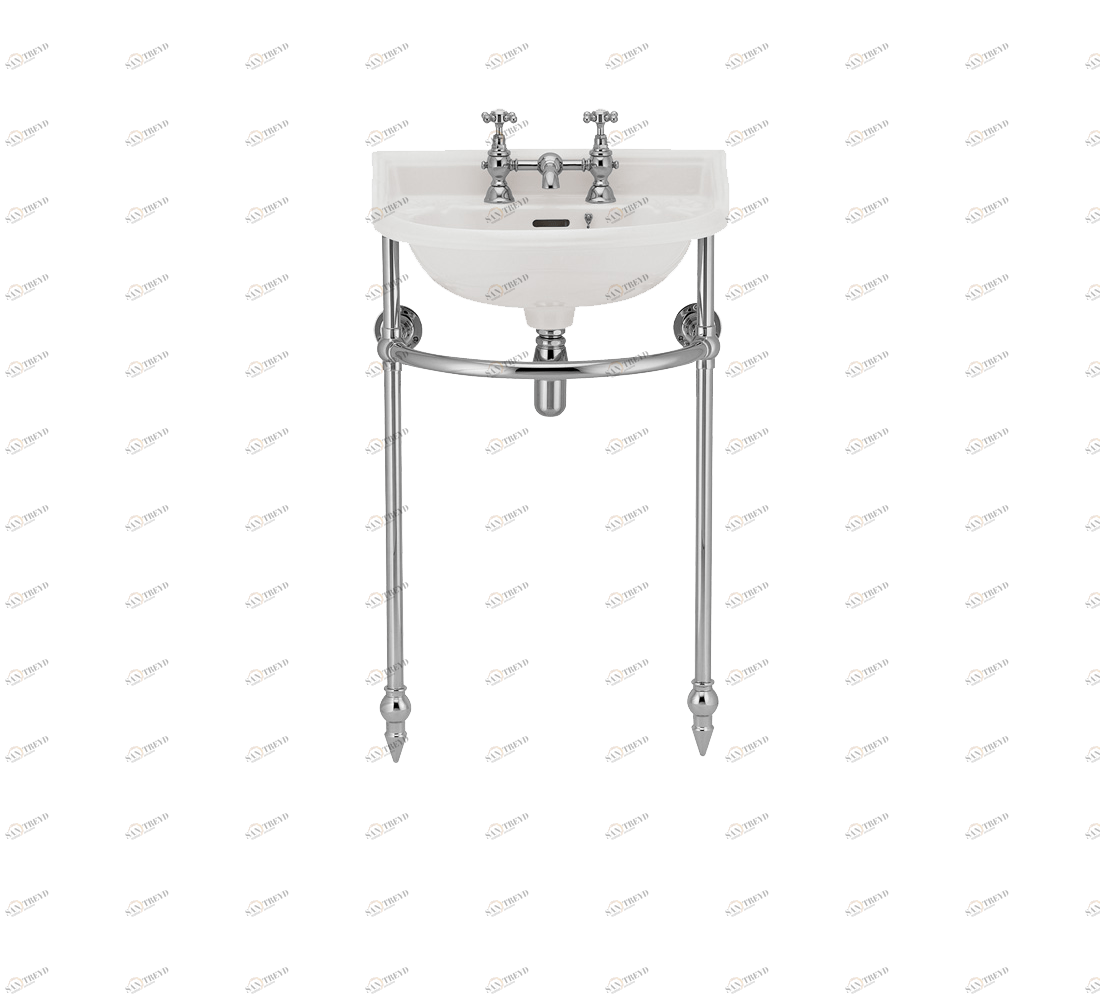 Gentry Home Таз большой белый Victorian Никель GH102969