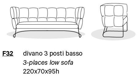 Manerba 3-х местный тканевый диван Undecided sun-id-1505012 - Вид №2