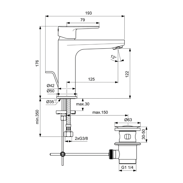 BC984AA Промо-комплект смесителей 3 в 1 Ideal Standard CERATHERM T25  - Вид №7
