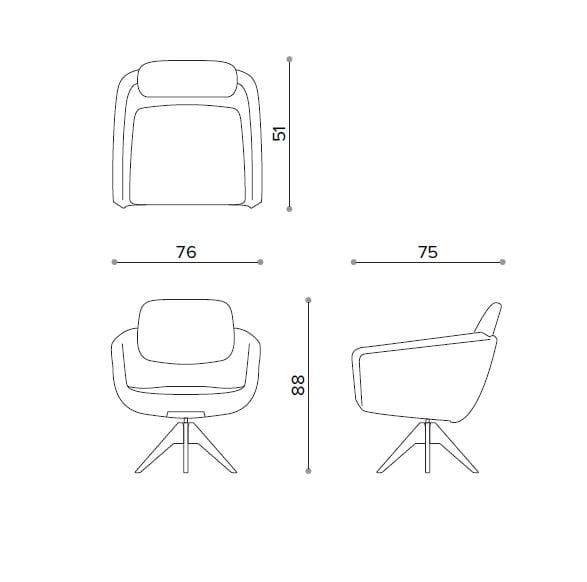 Тканевое кресло с подлокотниками True Design Arca ARCH-00008073 - Вид №7