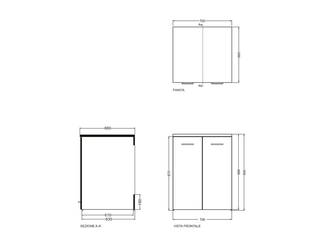 Шкаф для белья из ДСП с распашными дверцами для стиральной машины COLAVENE аксессуары для прачечной ARCH-00099632 - Вид №1