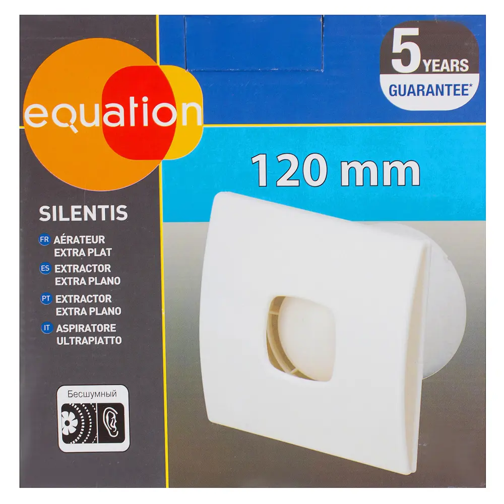 Вентилятор осевой вытяжной Equation D120 мм 31 дБ 190 м³/ч обратный клапан цвет белый STLM-2191223 - Вид №3