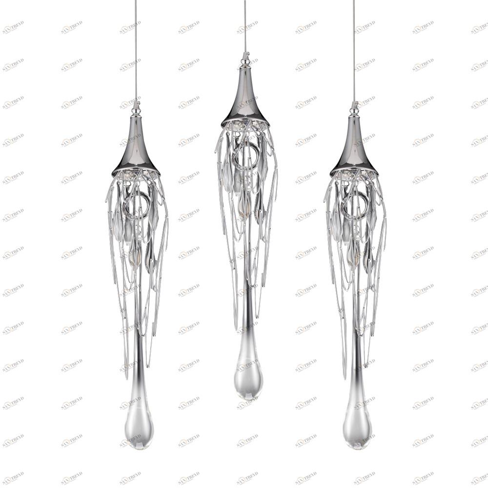Подвесной светильник Goddess Tears 3 chrome от Delight Collection PR68009M-3 DELIGHT COLLECTION ДИЗАЙНЕРСКИЕ 243773 Хром 