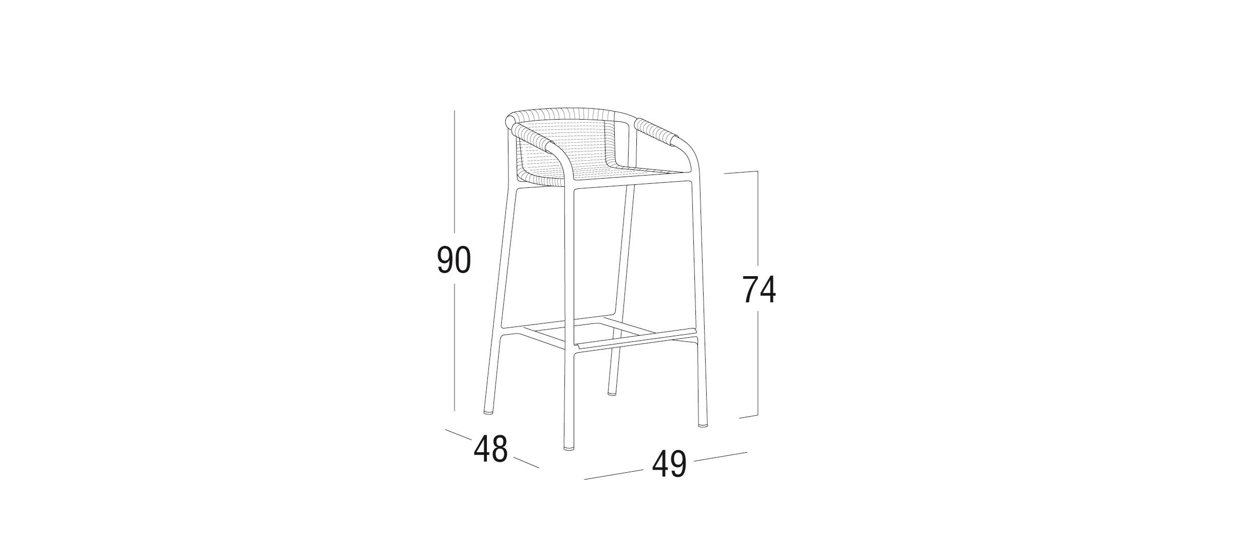 Высокий садовый стул с подставкой для ног Roberti Капри ARCH-00049705 - Вид №3