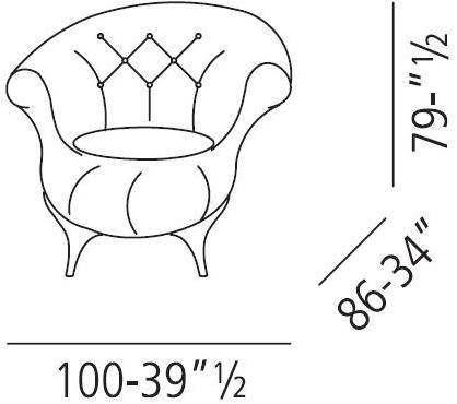 Vibieffe Стеганое кресло из ткани или кожи 440 victor sun-id-1374156 - Вид №3