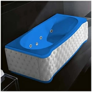 Ванна Gruppo treesse New Classic Young STD-V6747-DX-KB-G голубая с гидромассажем прямоугольная правая белая кожа