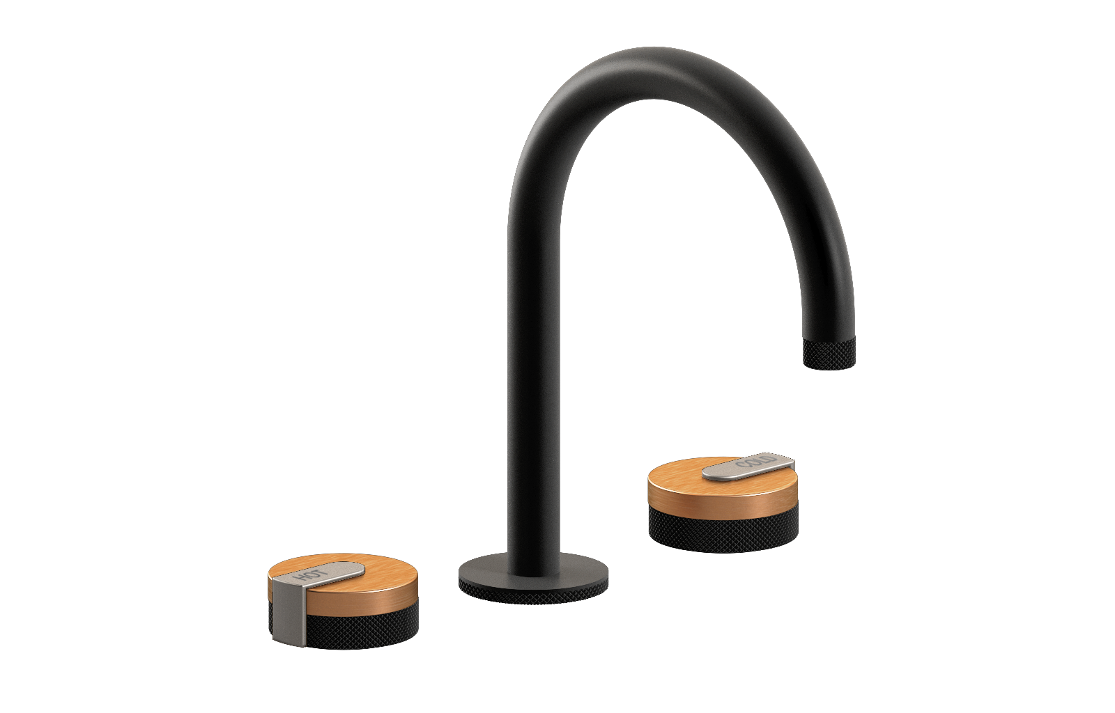 E-11512-R1BRG-L1SN-MBK Смеситель для умывальника на 3 отвертия GRAFF MOD+