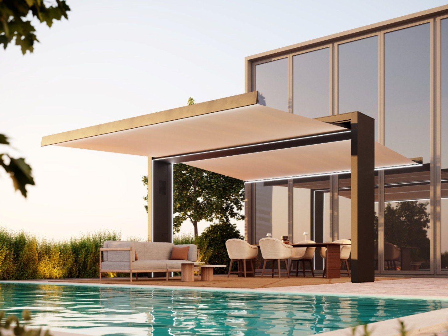 Самонесущий моторизованный козырек от солнца UNOSIDER GATE SHADE ARCH-00152562