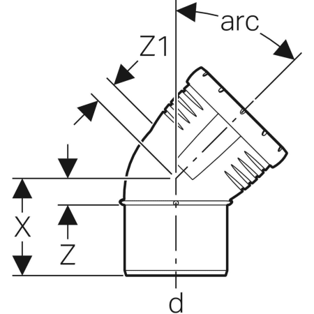 GEBERIT 393.524.14.1 Отвод Geberit Silent-Pro  - Вид №2
