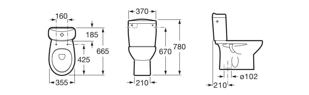 Пол керамический моноблочный туалет Roca Виктория ARCH-00062687 - Вид №1