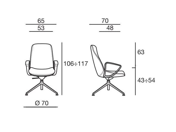 Вращающееся офисное кресло с подлокотниками с высокой спинкой Sesta Jada ARCH-00099024 - Вид №3