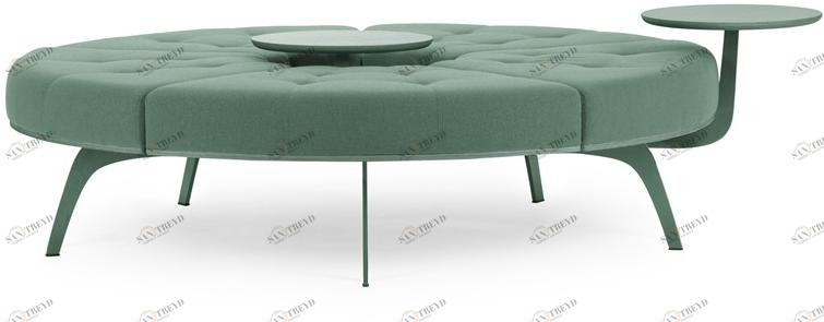 True Design Круглая скамейка из ткани Millepiedi Mp 5p0r
