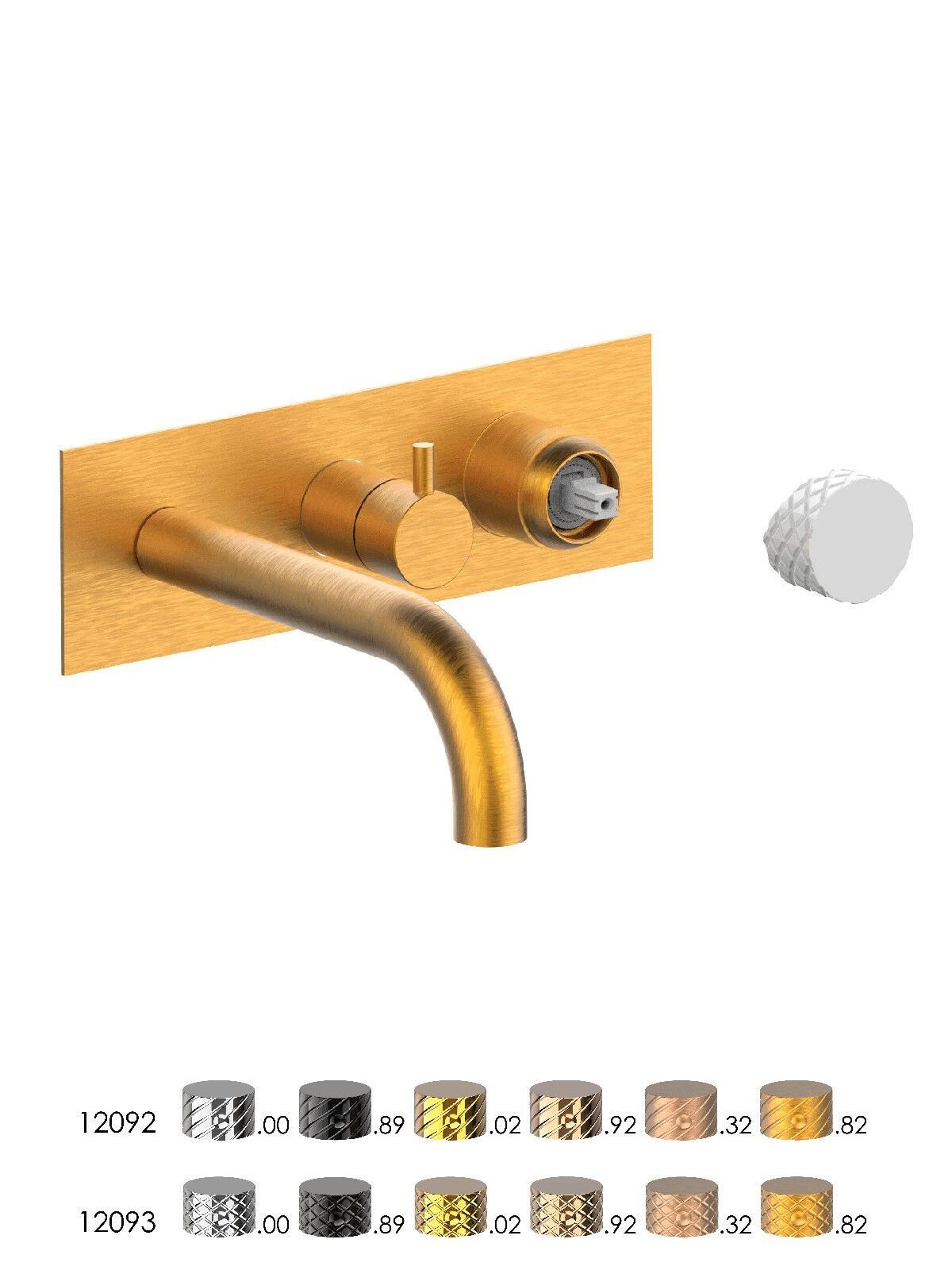 Настенный смеситель для ванны с 3 отверстиями и переключателем Rubinetterie Frattini отдельная эстетика ARCH-00148430 - Вид №4