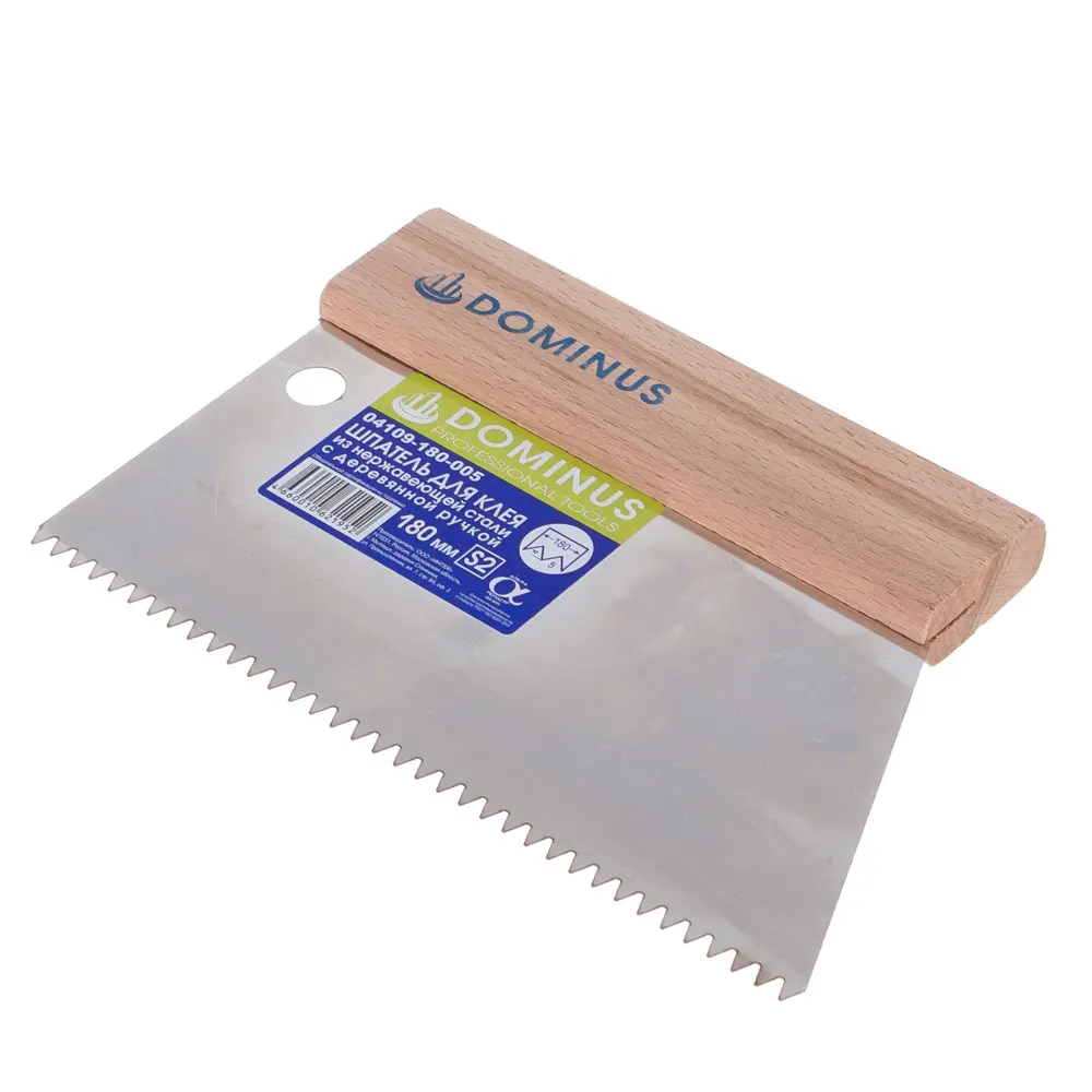 Шпатель зубчатый Dominus 180 мм для клеевых составов 81952425 STLM-0014865