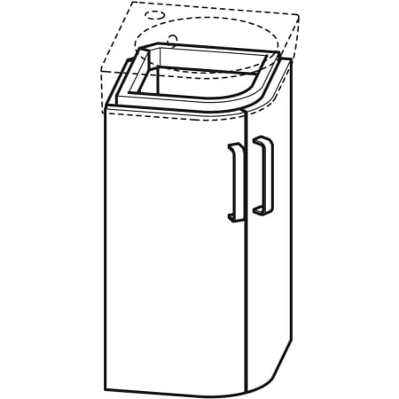 862132000 Шкафчик для угловой раковины Geberit Renova Compact, с двумя дверями Geberit  - Вид №1