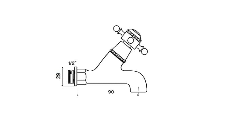 Настенный смеситель для раковины с одним отверстием rvb 1920-1921 ARCH-00026322 - Вид №2