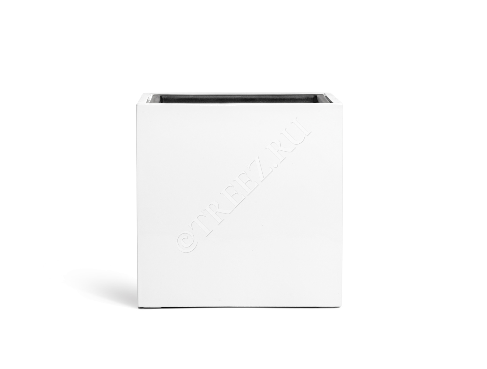 41.3320-05-033-WH-50 Кашпо  Effectory - серия Gloss - Куб - Белый глянцевый лак Цветочная коллекция  - Вид №7