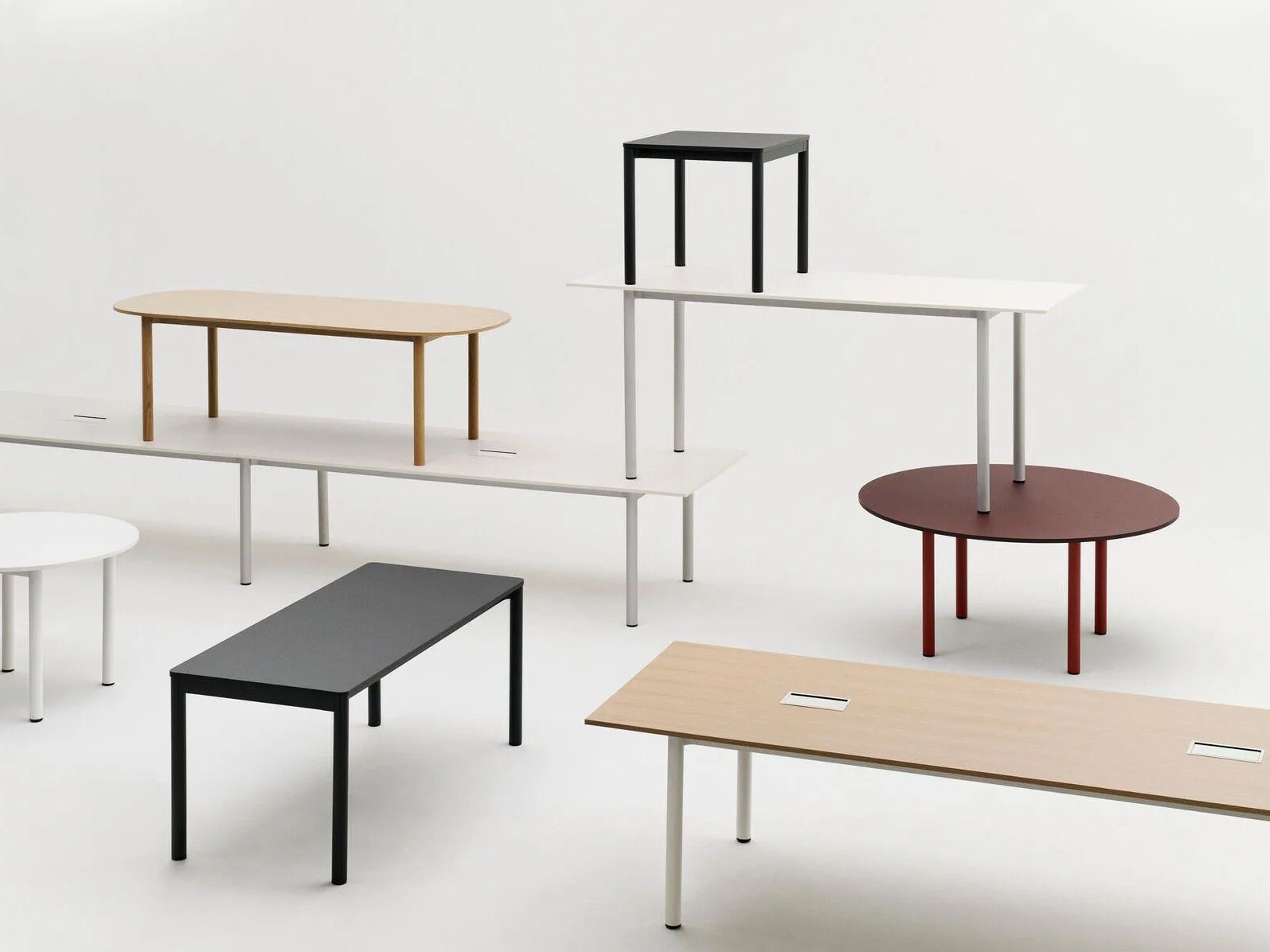 Овальный стол с алюминиевыми ножками или массивным дубом Hay пристройка ARCH-00085823 - Вид №4