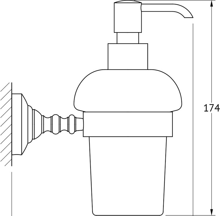 STI 605 Держатель с дозатором жидкого мыла 3SC STILMAR ANTIQUE COPPER Treesseci 3SC - Вид №1