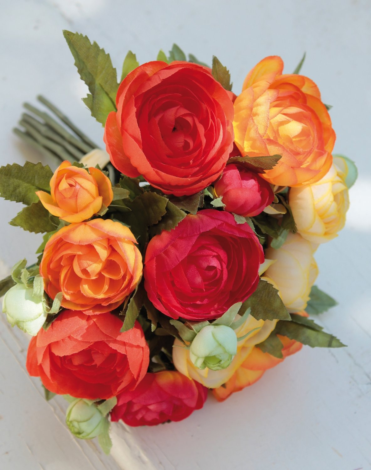 3632 306 a3 Искусственный куст ранункулюса, 20 см, Ø 20 см, желто-оранжевый H-andreas 