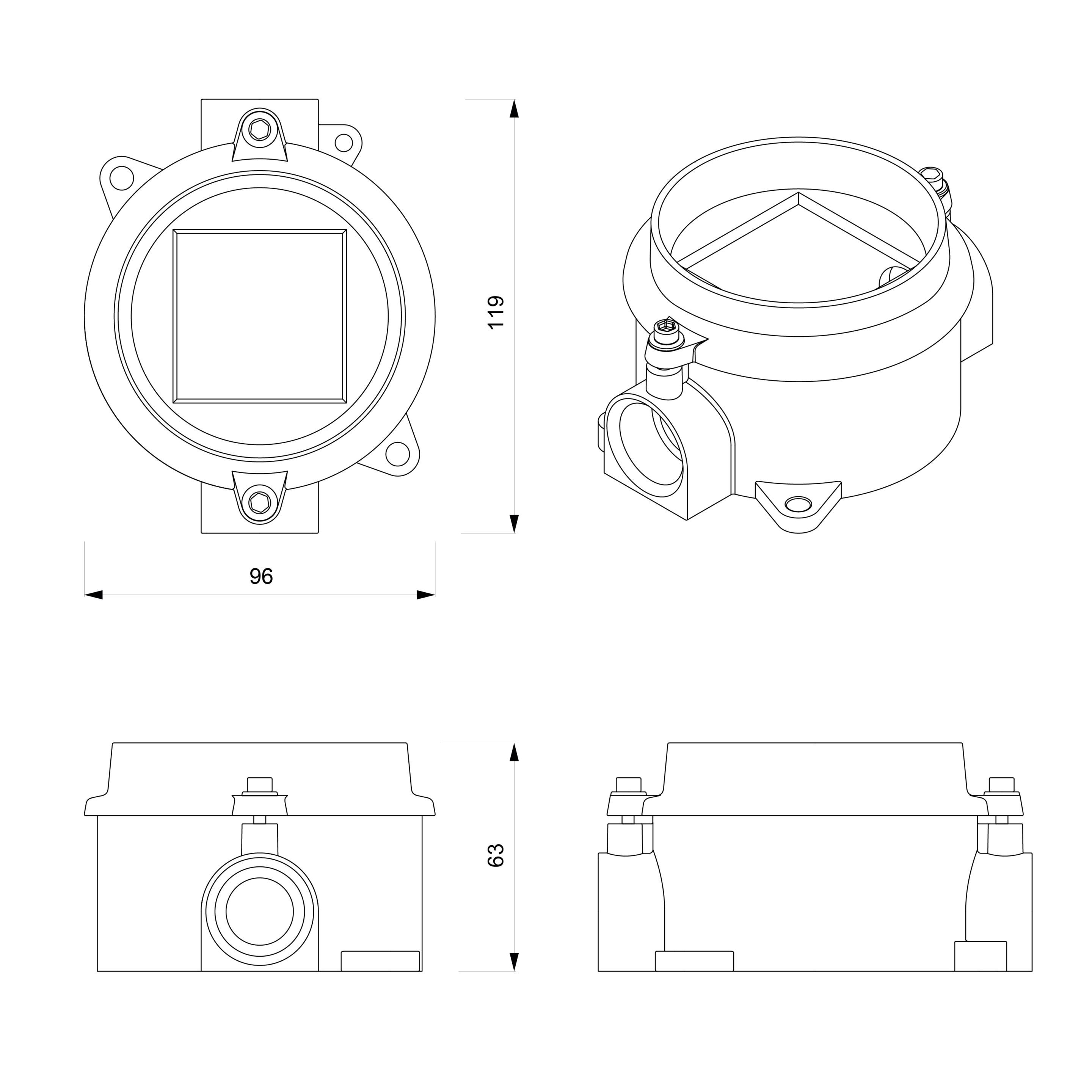 Окрашенная алюминиевая электрическая коробка Genuit Corten ARCH-00088834 - Вид №3