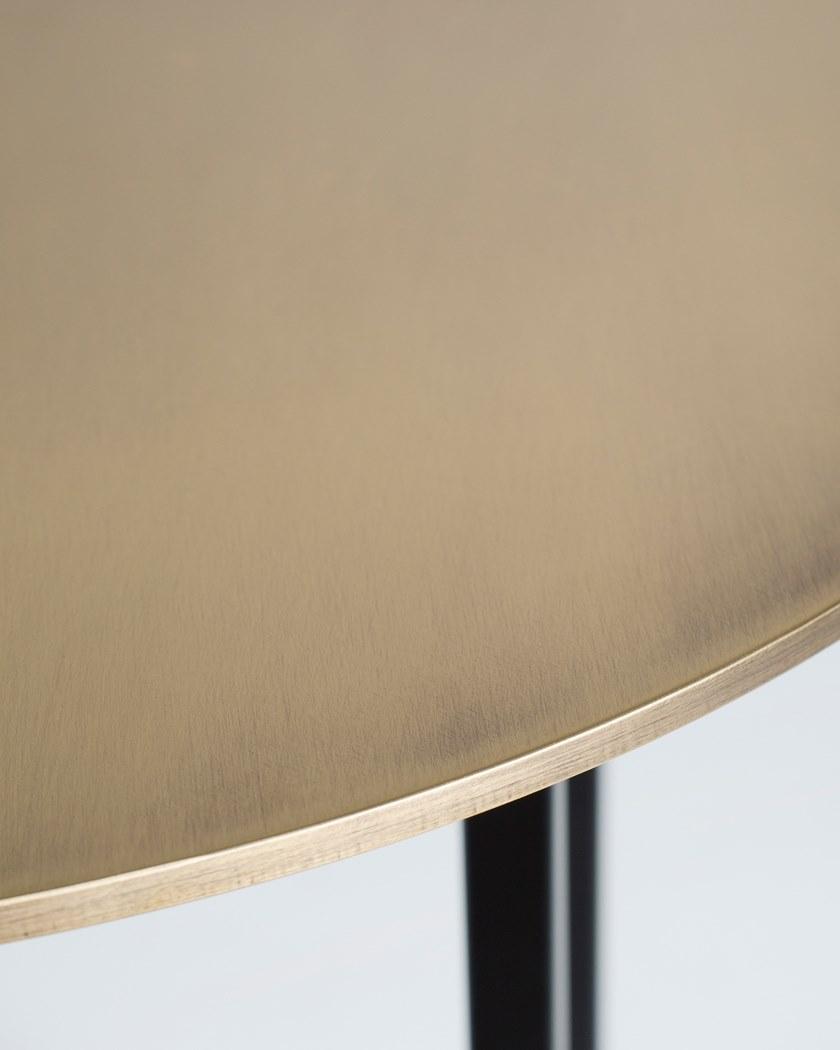 Greenapple Круглый журнальный столик из мрамора бардиглио и латуни Perfect raw G703134  - Вид №4