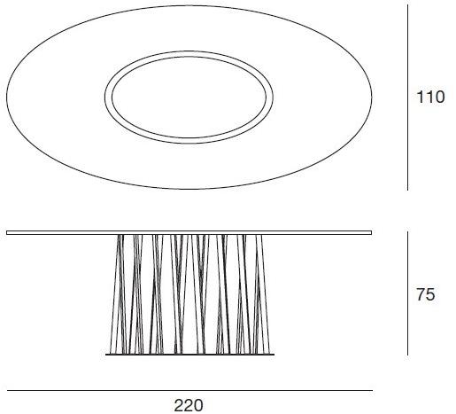 Pacini & Cappellini Овальный обеденный стол из закаленного стекла sun-id-1397961 - Вид №2