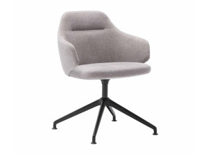 Тканевый поворотный стул с подлокотниками