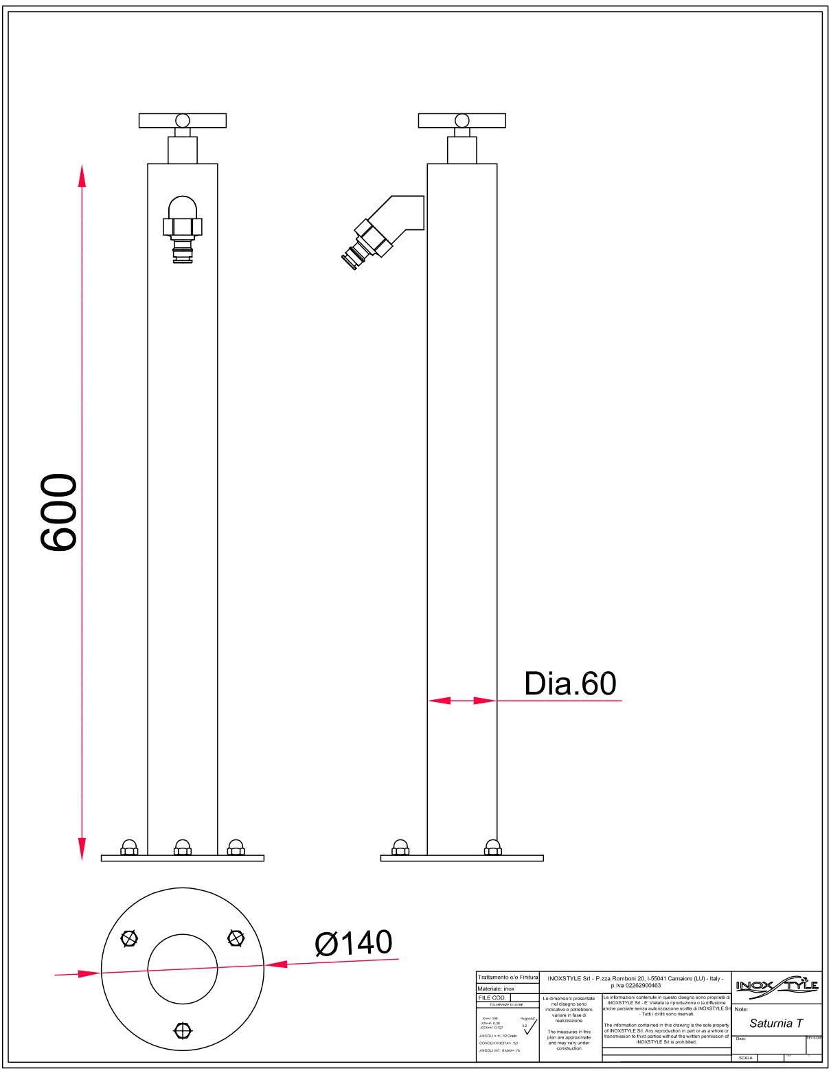 Inoxstyle Фонтан для бассейнов из нержавеющей стали Saturnia 05002 - Вид №2