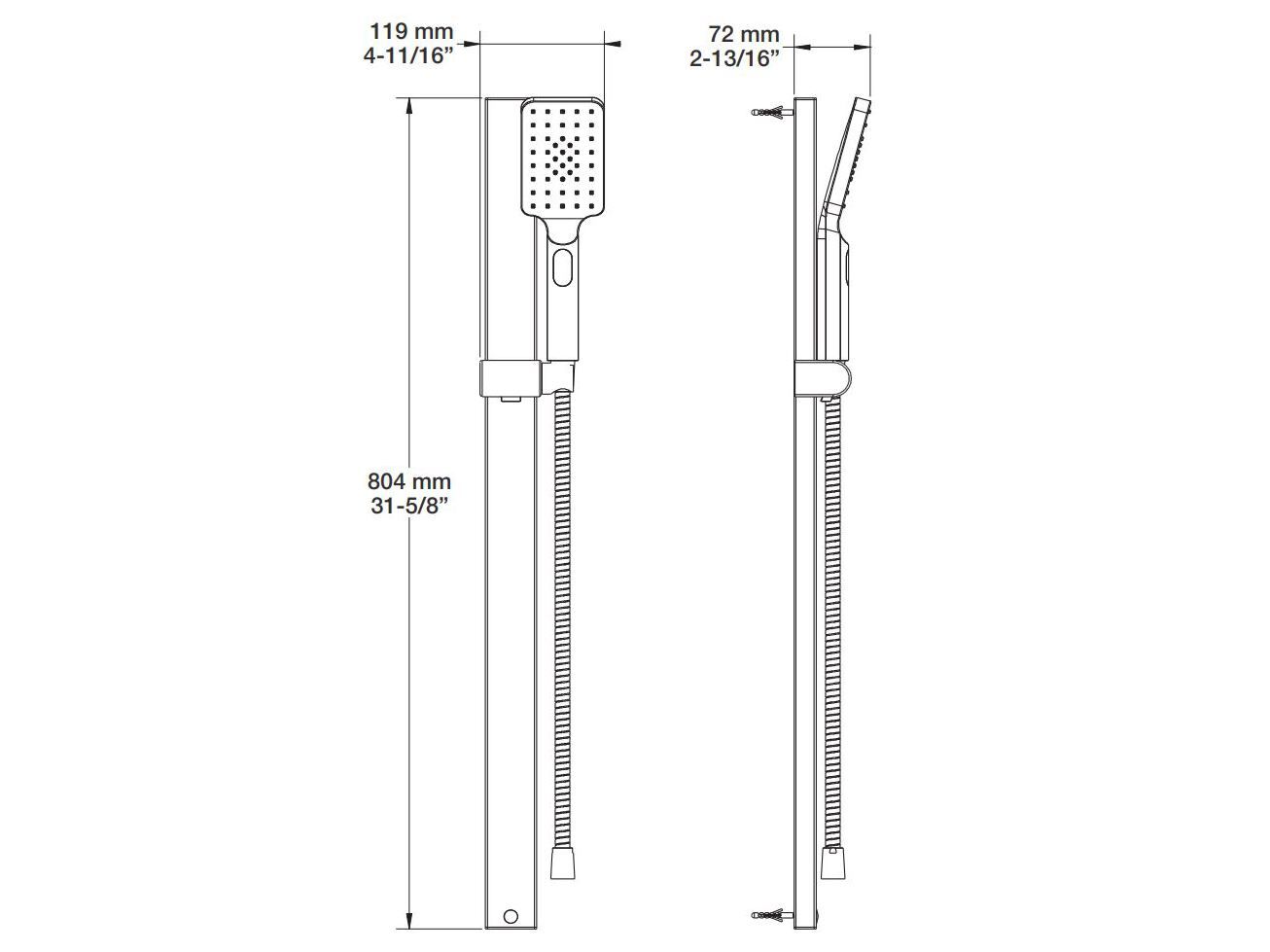 Настенная душевая колонна с ручным душем BARIL DGL-4880-03 ARCH-00121638 - Вид №2