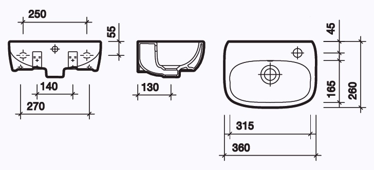 MD4821WH Рукомойник Twyford Moda Santreyd Modà - Вид №1