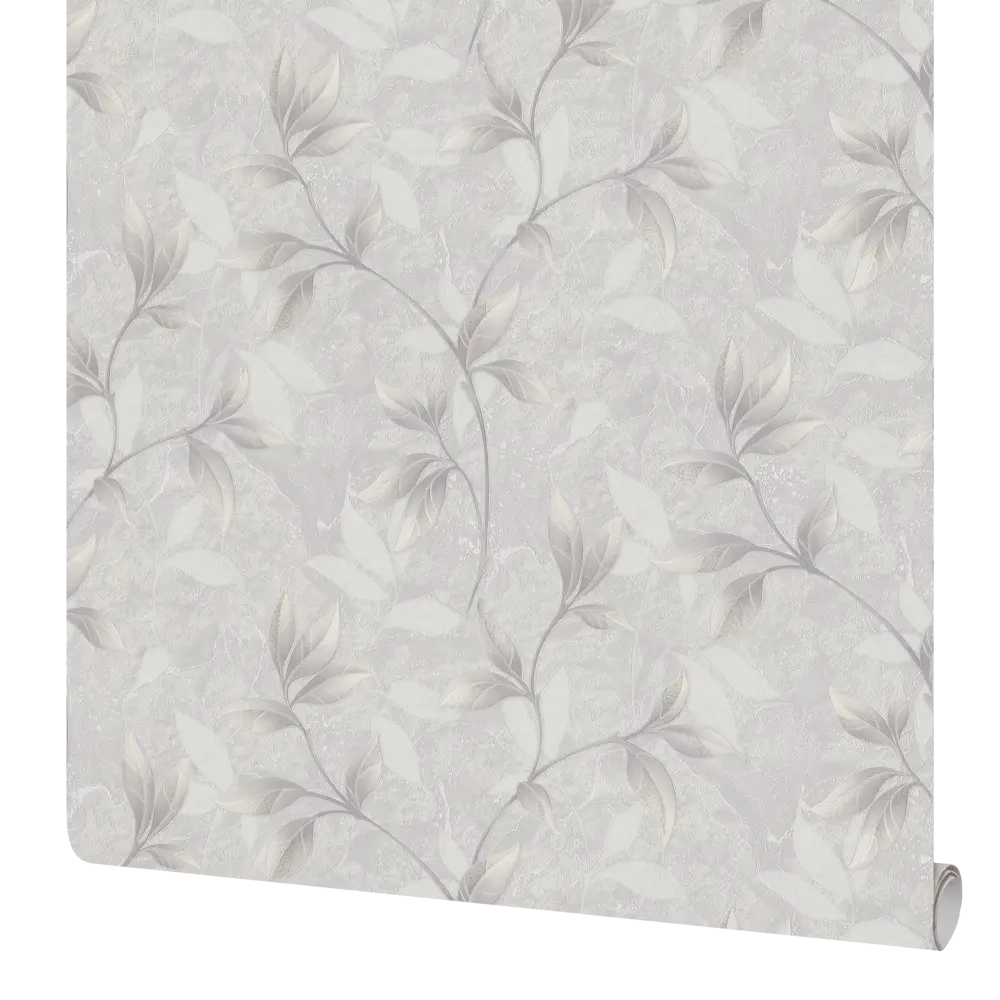 Московская обойная фабрика Лориэн: флизелиновые обои серые с растительным узором 89396996 STLM-1565722