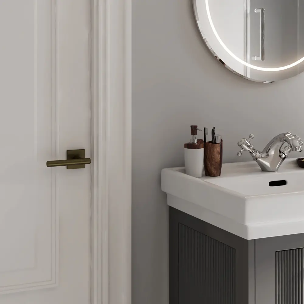 Дверная ручка на розетке KREAFORTA Усожа без запирания цвет бронза STLM-2108421 - Вид №4