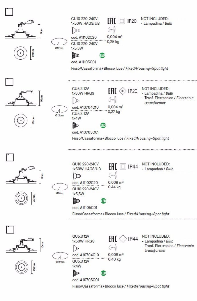 Металлический утопленный прожектор Fabbian Инструменты ARCH-00007571 - Вид №10