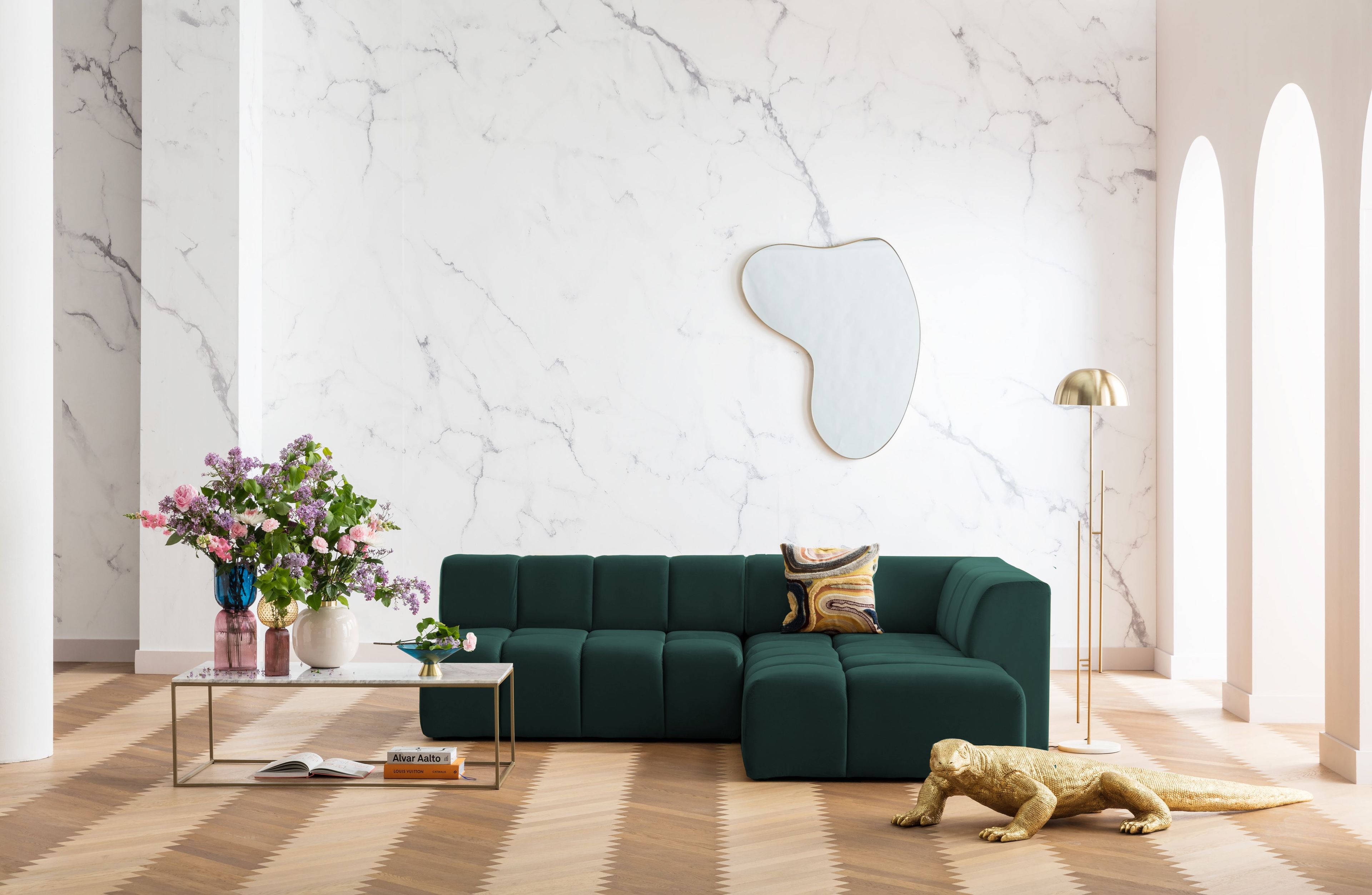 Модульный диван из полиэстера с полуостровом KARE Design BELAMI ARCH-00147106 - Вид №9