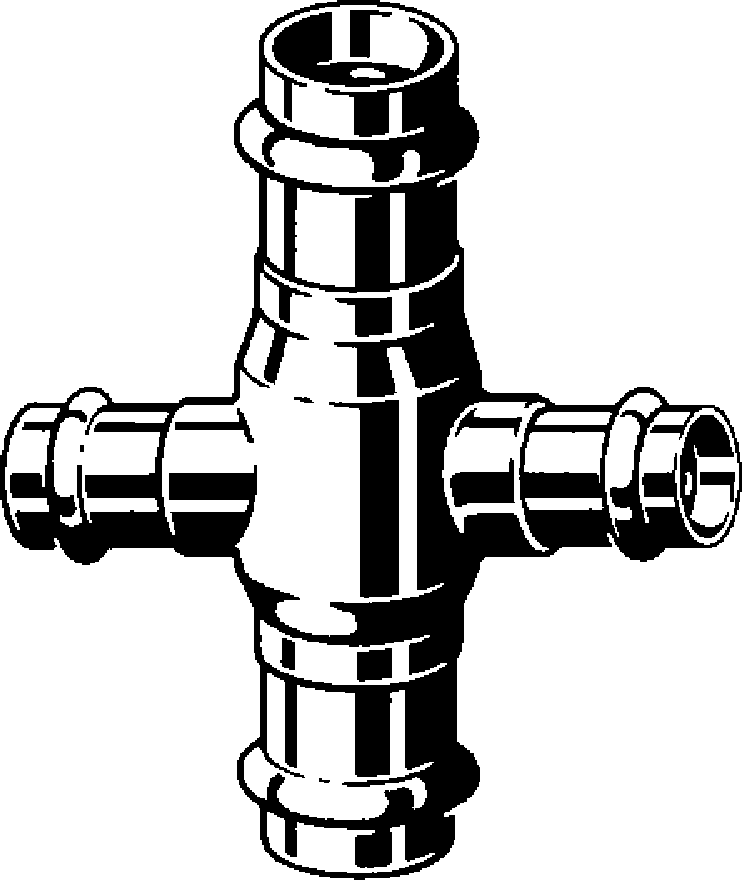 Viega Одноплоскостная обводная крестовина Sanpress 2244 (424473) 424 473 - Вид №1