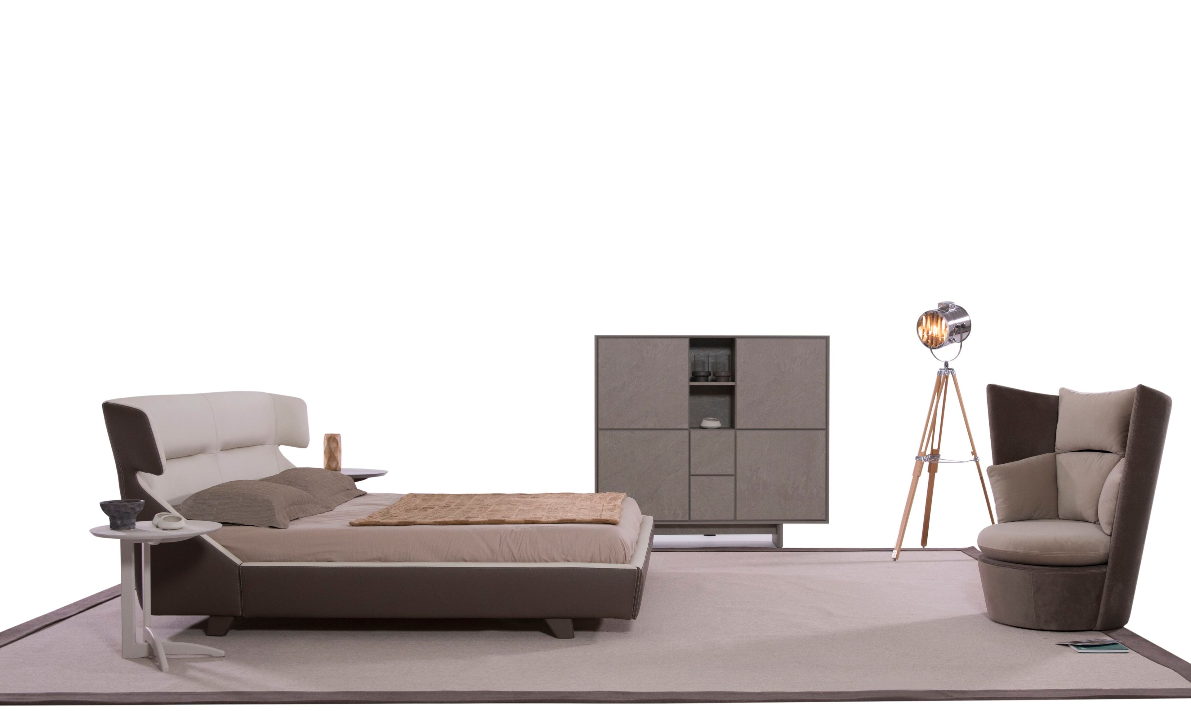 Кожаная двуспальная кровать с мягким изголовьем ABLE Gordon ARCH-00082062 - Вид №3