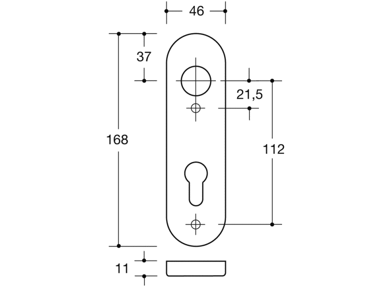230.21R короткая пластина (р-техник) HEWI System 162 | Polyamid  - Вид №7