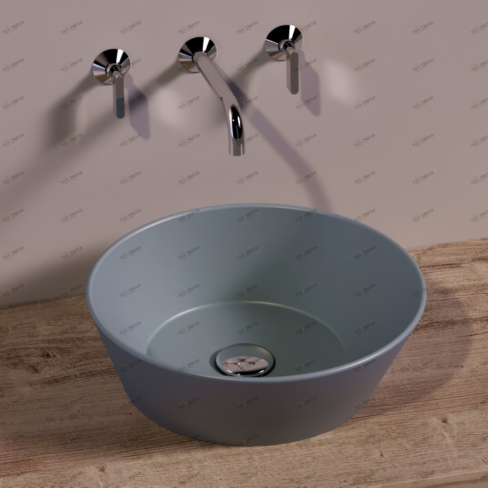 WA01CEMENTOMATT Накладная раковина на столешницу  круглая Simas 