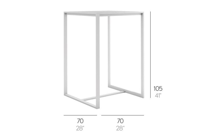 Высокий квадратный стол из алюминия с термокрытием GANDIABLASCO Blau ARCH-00132006 - Вид №3