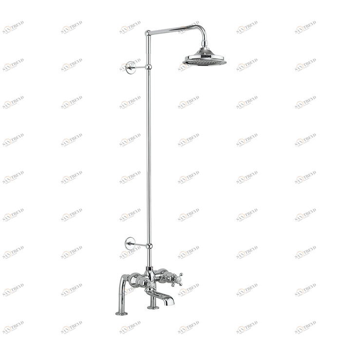 Душевая стойка c внешним термостатом, набортный BT2DS c душевой насадкой 6'' Tay Burlington T2DS, V16, V22/ARCV22 CHR 
