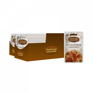 ПР0049748*60 Корм для кошек Суп из курицы с говядиной и шпинатом 35г (упаковка - 60 шт) ДЕРЕВЕНСКИЕ ЛАКОМСТВА
