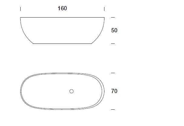 Овальная ванна в Korakril™ Ice White Rexa HOLE ARCH-00137844 - Вид №5