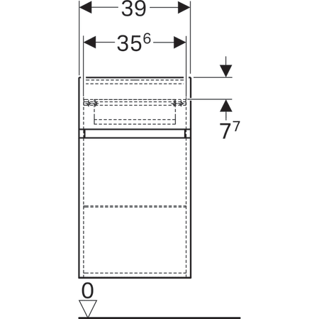 869021000 Шкафчик Geberit Renova Plan однодверный с одним выдвижным ящиком Geberit  - Вид №3